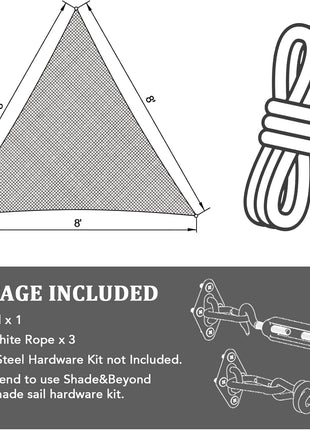 Shade&Beyond Triangle Sun Shade Sail 16'X16'X16' Permeable Canopy Sand for Patio Garden Yard Deck Pergola (We Make Custom Size)