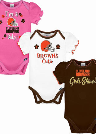 Gerber NFL Baby-Girls NFL Team 3 Pack Short Sleeve Onesie Bodysuit