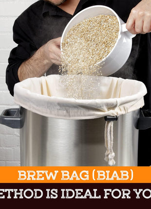 Brew Bag, 26" x 22", 2 Pack, 100% Unbleached Cotton Bag for Homebrewing, Fine Cheesecloth Bag for Fruit/Cider/Wine/Beer, Reusable Drawstring Straining