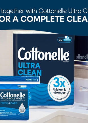 Cottonelle Fresh Care Flushable Wet Wipes, Adult Wet Wipes, 1 Refill Pack, 168 Wipes Per Pack, Packaging May Vary
