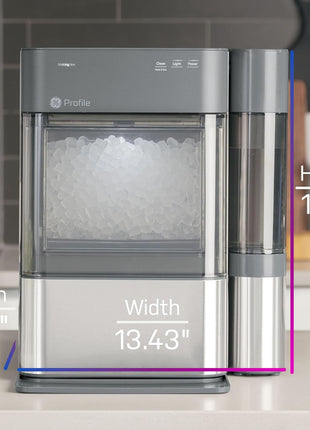 GE Profile Opal 2.0 Countertop Nugget Ice Maker with 0.75 Gallon Tank | Chewable nugget ice, 38 lbs/day, First batch in 10 min, 3 lb bin, Melted ice reused, SmartHQ WiFi & Alexa, Stainless Steel