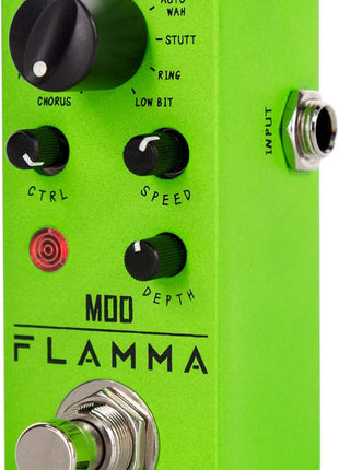 FLAMMA FC05 Mini Modulation Pedal with Chorus Flanger Tremolo Phaser Vibrato Rotary Liquid Autowah Stutter Ring LowBit