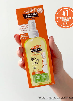 Palmer's Cocoa Butter Formula Soothing Oil with Vitamin E, Dry, Itchy Skin Relief, Anti-Itch Body Oil, 5.1 Ounces