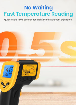 Etekcity Infrared Thermometer Laser Temperature Gun 774 | Cooking, Pizza Oven, Griddle, BBQ, Meat, HVAC, Engine, Adjustable Emissivity, MAX Display, Surface Measurement