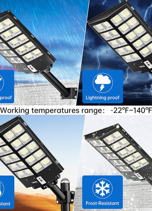 JAYNLT Y-5200W Solar Street Lights Outdoor,Commercial Parking Lot Lights Dusk to Dawn, Waterproof Solar Security Flood Lights with Motion Sensor and Remote for Yard, Garage, Driveway