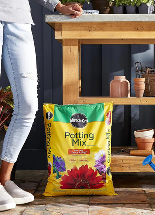 Miracle-Gro Potting Mix - For Container Plants, Flowers, Vegetables, Shrubs, Annuals, Perennials, Potting Soil Mix, Feeds up to 6 Months, 16 qt. (2-Pack)