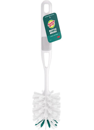 Scotch-Brite Glass and Water Bottle Brush, Long-Lasting, Safe on Glassware, Shaker Bottles, Food Processors, & More, Non-Slip Handle, Durable, Reusable, Clean in Top Rack of Your Dishwasher