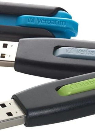 Verbatim 16GB Store 'n' Go V3 USB 3.0 Flash Drive - 3pk - Blue, Green, Gray