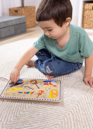 Melissa & Doug Musical Instruments Sound Puzzle - Wooden Peg Puzzle (8 pcs)