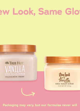 Tree Hut Vanilla Body Scrub, Exfoliating Sugar Scrub, Vegan, 18 Oz | Exfoliating & Nourishing with Shea Butter & Essential Oils, Body Exfoliator for All Skin Types, Self Care Gifts for Women