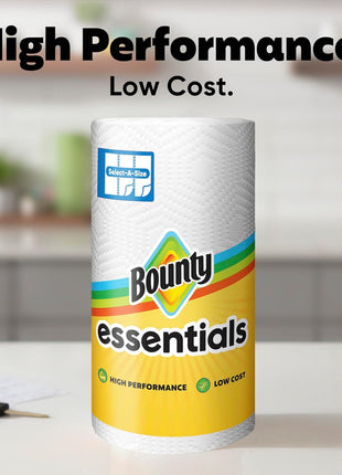 Bounty Essentials Select-A-Size Paper Towels, White, 2 Triple Rolls = 6 Regular Rolls (Packaging May Vary)