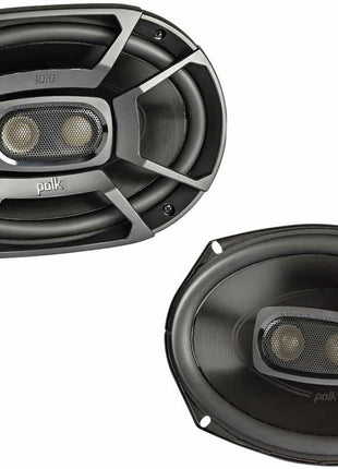 Polk Audio DB692 DB+ Series Coaxial Marine 6x9 Speaker for Car & Boat, 3 Way Car Audio, 30-22kHz Frequency Response, Polypropylene Woofer Cone & 1/2 inch Silk Dome Tweeter, Easy Installation