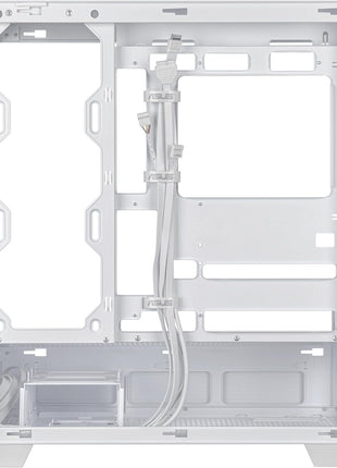 ASUS A31 White ATX Mid-Tower Gaming Case, Dual Tempered Glass, Frameless, BTF Hidden Connectors, 360 AIO Support, Angled Base, ARGB, Optimized Airflow, Seamless Cable Management, 2 Year Warranty
