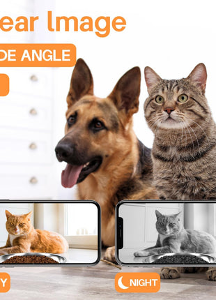 Automatic Cat Feeder with 2K Camera and Smart App, 6L Smart Pet Food Dispenser for Cats/Dogs, Timed Auto Control Meals, 2.4G / 5G WiFi, Auto Pet Feeder for Cats and Dogs, Easy Clean
