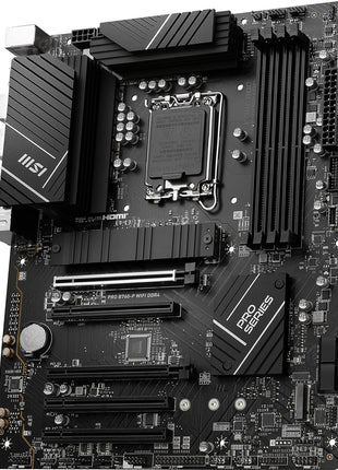 MSI PRO B760-P WiFi DDR4 ProSeries Motherboard - Supports 12th/13th/14th Gen Intel Processors, LGA 1700, DDR4, PCIe 4.0, M.2, 2.5Gbps LAN, USB 3.2 Gen2, HDMI/DP, Wi-Fi 6E, Bluetooth 5.3, ATX