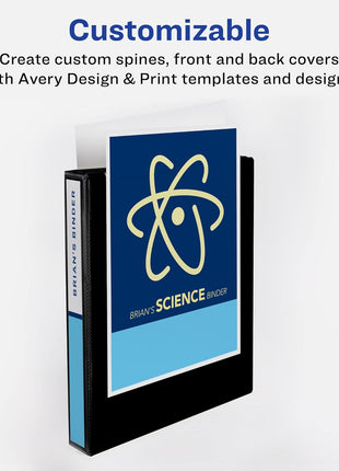 Avery Standard View 3 Ring Binder, 1" Round Rings, 175-Sheet Capacity, 1.4 Inch Wide Spine, 1 White Binder, Ideal for Lightweight Organization and Occasional Referencing (05711)