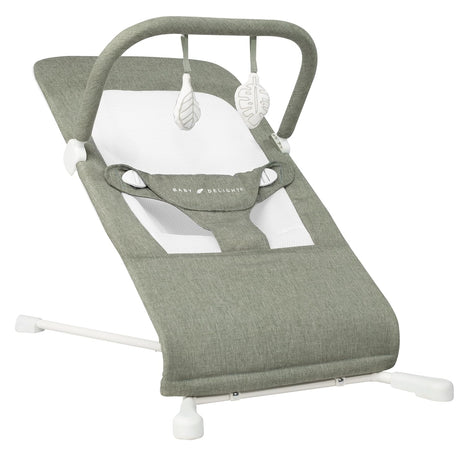 Baby Delight Highland Baby Bouncer, Sage Tweed | For Infants 0 – 6 Months, 3-Position Recline, Adjustable 3-Point Harness, Secure Locking Mechanism, Folds Flat
