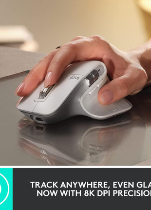 Logitech MX Master 3S Wireless Mouse Standard Edition with Logi Bolt USB Receiver, Ultra-Fast Scrolling, Ergo, 8K DPI, Track on Glass, Quiet Clicks, USB-C, Bluetooth, Windows, Linux, Chrome- Pale Grey