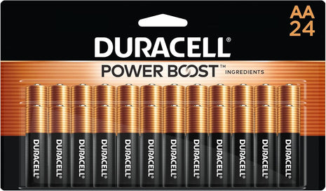 Duracell Coppertop AA Batteries, 24 Count, 12-Year Shelf Life, Long-lasting | Includes 24 AA alkaline batteries for toys, remotes and flashlights
