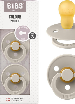BIBS Pacifiers Colour Collection | Natural Rubber Baby Pacifier | Set of 2 BPA-Free Soothers | Made in Denmark | 0+ Months (Pack of 2) | Dusty Blue/Steel Blue