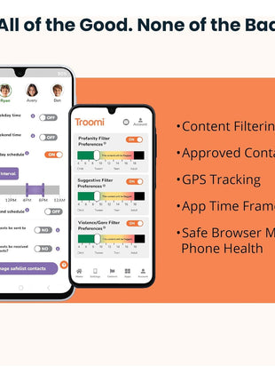 Troomi Safe Phone for Kids (Samsung Galaxy A16) – Parent-Managed Apps, GPS & Text Monitoring – Phone Purchase Only | New Line of Service & Activation Required