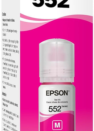 Epson 552 EcoTank Ink Ultra-high Capacity Bottle Magenta (T552320-S) Works with ET-8500, 8550