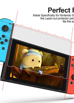 daydayup [3 Pack] Tempered Glass Screen Protector Compatible with Nintendo switch - Transparent HD Clear Anti-Scratch Screen Protector Skin Set for Nintendo Switch
