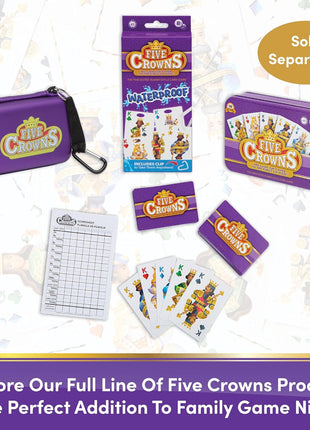 Five Crowns Collectible Tin – Card Game for Kids and Adults, Family Game Night, The Game isn't Over Until the Kings Go Wild, 5 Suited Rummy Style Card Game, 1-7 Players, Ages 8+