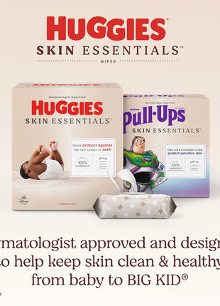 Huggies Skin Essentials Baby Wipes, Hypoallergenic, 99% Water, 10 Flip Top Packs (560 Wipes Total)