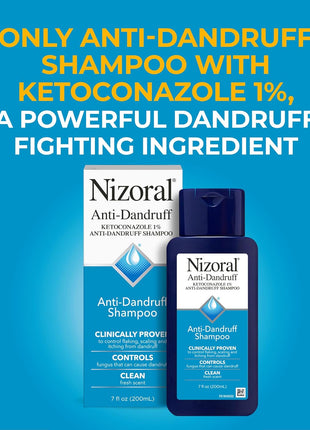 Nizoral Anti-Dandruff Shampoo with 1% Ketoconazole, Fresh Scent, 7 Fl Oz