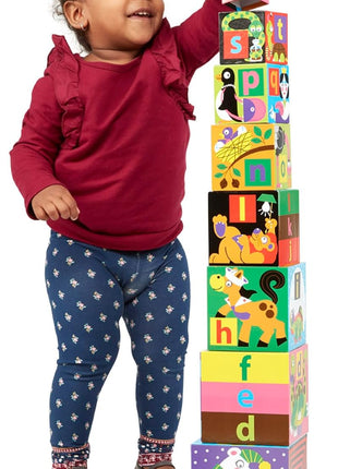 Melissa & Doug Deluxe 10-Piece Alphabet Nesting and Stacking Blocks - FSC Certified