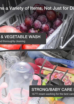 BLITZHOME Portable Dishwasher Countertop, WIFI Smart Dishwasher, Compact Dishwashers with 5L Built-in Water Tank, 6 Programs, 360° Dual Spray, High-Temp& Air-Dry Function, Fruit Cleaning