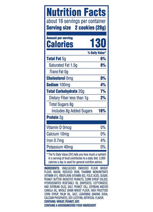 NUTTER BUTTER Peanut Butter Sandwich Cookies, Family Size, 16 oz