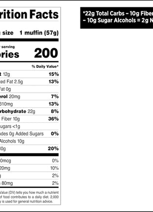 Quest Nutrition Chocolate Chip Muffin, 10g Protein, 2g Net Carb, 8 Count | Less Than 1g Sugar, 10g Fiber, Protein Snack, High Quality Protein, 8ct Box of Individually Wrapped 2.01oz Muffins