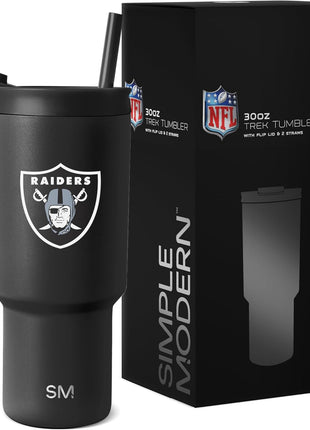 Simple Modern Officially Licensed NFL 30oz Tumbler with Flip Lid and Straws | Football Insulated Stainless Steel Cup | Gifts for Men Women | Trek Collection