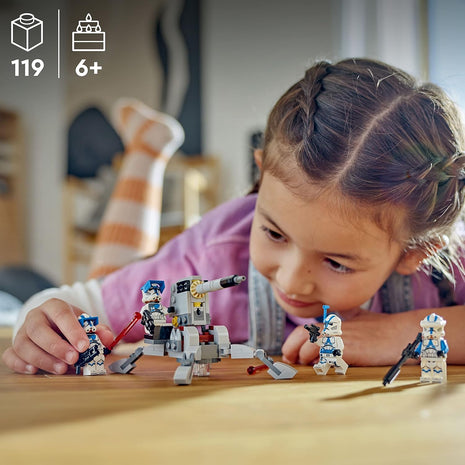 LEGO Star Wars 501st Clone Troopers Battle Pack Toy Set, Buildable AV-7 Anti Vehicle Cannon, with 4 Clone Trooper Minifigures, Portable Travel Toy, Great Birthday Gift for Kids Ages 6 and Up, 75345