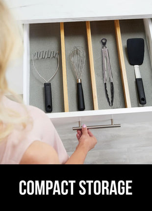 GORILLA GRIP Stainless Steel Heat Resistant Kitchen Tongs for Cooking, Set of 2 BBQ Tong, Non Scratch Silicone Tip for Pans, Strong Grip, Grab Food, Toss Salad, Air Fryer, Pull Lock, 7 + 9 Inch, Black