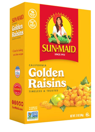 Sun Maid California Golden Raisins   12 oz Sharing Size Box   Dried Fruit Snack for Lunches, Snacks, and Natural Sweeteners