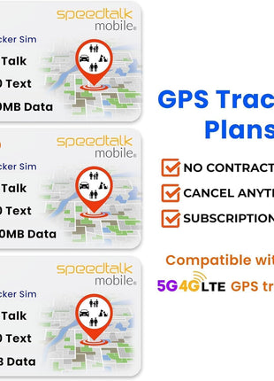 SpeedTalk Mobile GPS Tracker SIM Card Starter Kit | 3 in 1 Universal Simcard: Standard, Micro, Nano for Kids Senior Pet Car Fitness Activity 5G 4G LTE Tracking Devices | No Contract