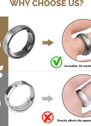 Feramox Ring Size Adjuster for Loose Rings 48 PCS Invisible Transparent Fit Wide Rings