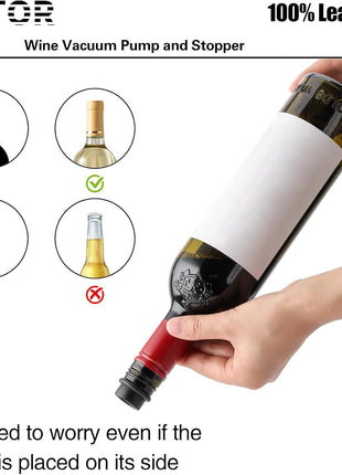 WOTOR Wine Stoppers Vacuum, Silicone Wine Saver & Preserver, Reusable Bottle Sealer, Keep Fresh (Black, 12 Pieces)