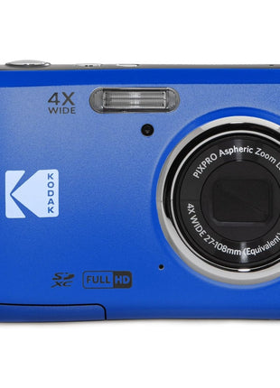 KODAK PIXPRO FZ45 16MP Compact Digital Camera, 4X Optical Zoom, AA, Blue | 1080p Full HD Video, 27mm Wide Angle Lens, 2.7 Inch LCD, Point and Shoot, Digicam, Travel and Family Photos