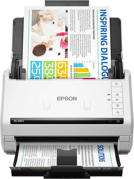 Epson DS-530 II Color Duplex Document Scanner 35 ppm/70 ipm High Speed | 50-Sheet Auto Document Feeder for PC and Mac Desktop Office Business Card Receipt Paper Scanning
