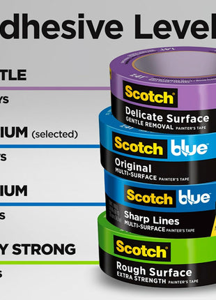 ScotchBlue Original Multi-Surface Painters Tape, 2 Inch Wide (1.88 In. x 60 Yds), 3 Rolls, Blue Paint Tape Protects Surfaces and Removes Easily, Masking Tapes for Indoor and Outdoor Use (2090-48EP3)