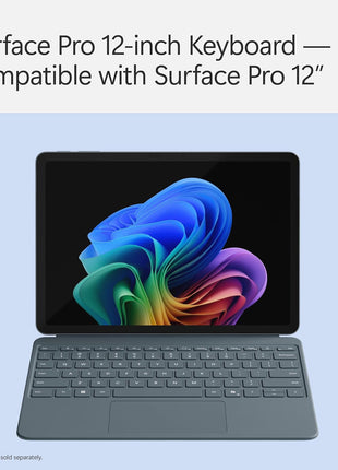 Microsoft Surface Pro Keyboard for Surface Pro 12" Device, Keyboard Only, Alcantara Material, Ocean