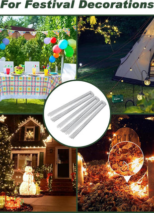 FEED GARDEN 6 Inch 50 Pack Hot-dip Galvanized Landscape Staples Plant Cover Spikes 11 Gauge Tent Stakes Garden Stakes Landscaping Fabric SOD Pins Yard Pins for Decoration Weed Barrier Fabric