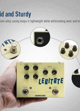 SONICAKE Delay Reverb 2 in 1 Guitar Effects Pedal Digital Levitate