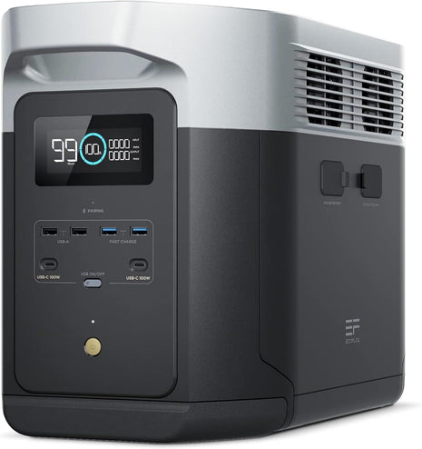 EF ECOFLOW Portable Power Station DELTA 2 Max, 2400W LFP Solar Generator, Full Charge in 1 Hr, 2048Wh Solar Powered Generator for Home Backup(Solar Panel Optional)