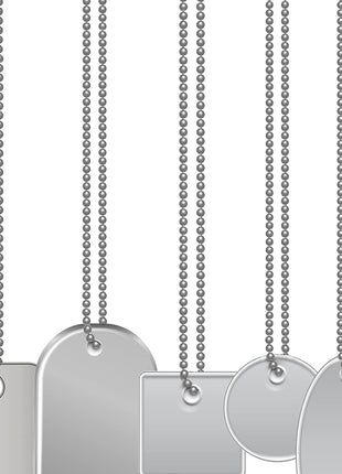 50-Pack Dog Tag Chain Ball Chain Necklace Bulk, Beaded Necklace Chains for Jewelry Making DIY Crafts, Military Blank Dog Tag Necklace for Men, Silver Nickel Plated Metal 24 inch Long 2.4mm Ball Bead Chain