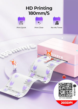 MUNBYN Bluetooth Thermal Label Printer, Wireless 4x6 Shipping Label Printer | Work for Shipping Packages Small Business Office or Home, Compatible with iPhone Android iPad Windows macOS Chrome